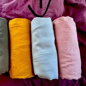 Bed Threads Queen Sized Flat Sheets 100% Flax Linen in color SAGE